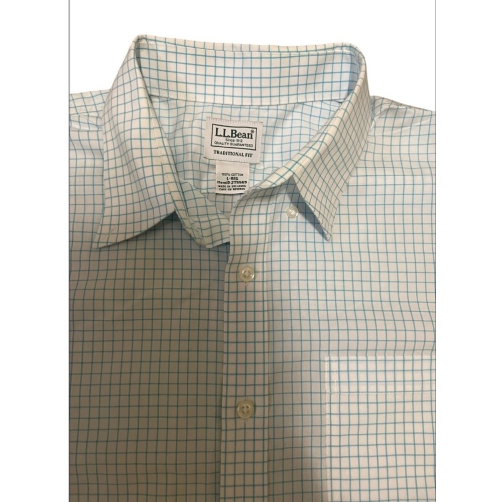 L.L. Bean Plaid Button Down Shirt Long Sleeve Traditional Fit Mens‎ Size L - Picture 2 of 5